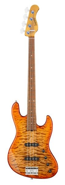 Sadowsky Custom Shop 21-Fret Standard J/J Bass, 4-String - Burnt Maple Leaf Transparent High Polish - 21-4338