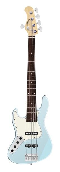 Sadowsky MetroLine 22-Fret Will Lee Artist Line Bass, Red Alder Body, Morado Fingerboard, 5-String, Lefthand - Solid Ice Blue Metallic Satin