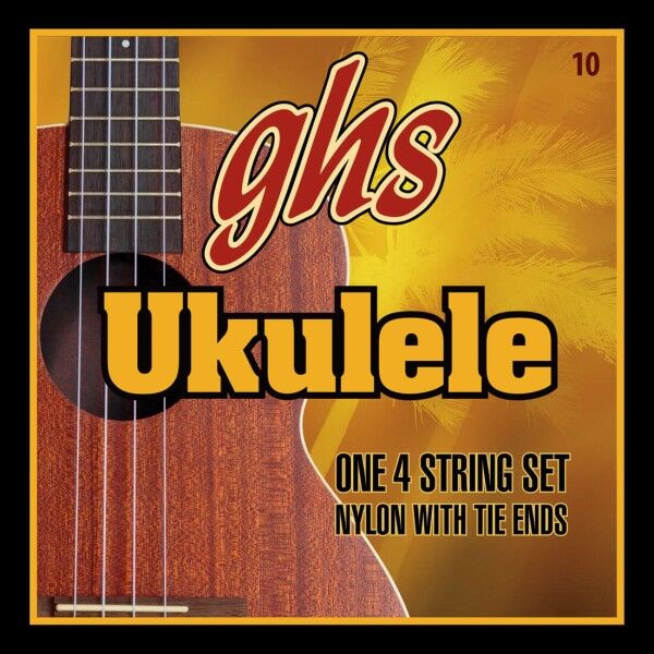 GHS Ukulele Nylon Tie-Ends - Ukulele String Set, Hawaiian D-Tuning, Clear Nylon
