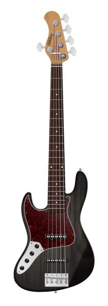 Sadowsky MasterBuilt 20-Fret Ultra Vintage J/J Bass, Red Alder Body, Morado Fingerboard, 5-String, Lefthand - Nirvana Black Transparent Satin