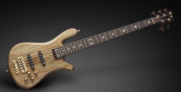 Warwick Masterbuilt Streamer Stage II, 5-String - Bleached Turquoise Blue Transparent High Polish, Gold Hardware