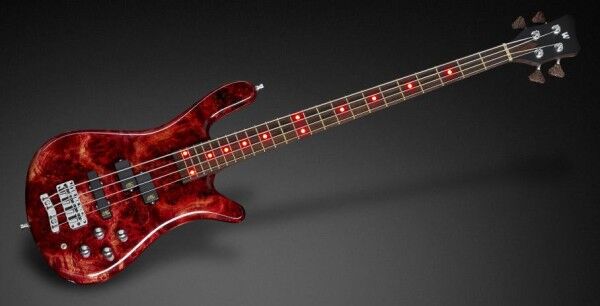Warwick Custom Shop Streamer LX, 4-String - Bleached Dark Red Transparent High Polish - 17-3607