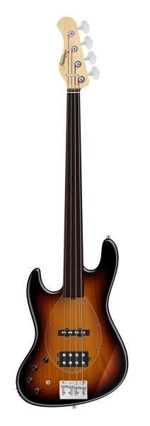 Sadowsky MetroLine 21-Fret Vintage M/J Bass, Swamp Ash Body, Tigerstripe Ebony Fingerboard, 4-String, Fretless, Lefthand - '59 Burst Transparent High Polish