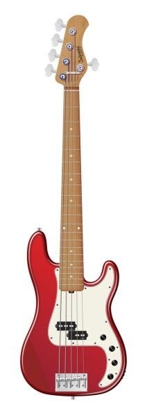 Sadowsky MasterBuilt 20-Fret Ultra Vintage P Bass, Swamp Ash Body, Roasted Maple Fingerboard, 5-String - Solid Candy Apple Red Metallic High Polish
