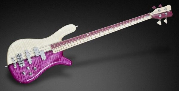 Warwick Custom Shop Streamer LX, 4-String - French Violet / Bleached White Transparent High Polish - 16-3181
