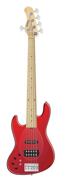 Sadowsky MetroLine 21-Fret Vintage M/J Bass, Swamp Ash Body, Maple Fingerboard, 5-String, Lefthand - Solid Candy Apple Red Metallic High Polish