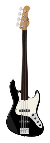 Sadowsky MasterBuilt 21-Fret Vintage J/J Bass, Red Alder Body, Tigerstripe Ebony Fingerboard, 4-String, Fretless - Solid Black Satin