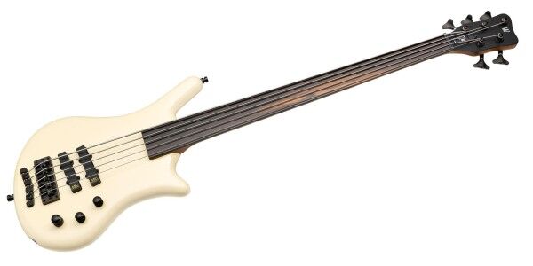 Warwick Teambuilt Pro Series Thumb BO, 5-String, Fretless, Solid Creme White High Polish, Black Hardware