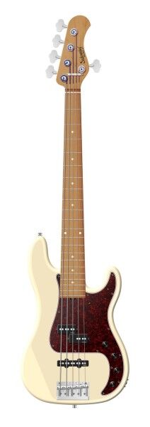 Sadowsky MasterBuilt 21-Fret Hybrid P/J Bass, Swamp Ash Body, Roasted Maple Fingerboard, 5-String - Solid Olympic White High Polish