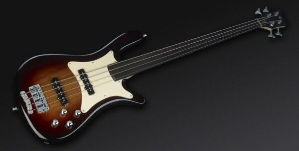 Warwick Masterbuilt Streamer CV, Fretless, 4-String - Vintage Sunburst Transparent High Polish