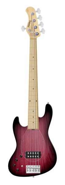 Sadowsky MetroLine 21-Fret Vintage M Bass, Swamp Ash Body, Maple Fingerboard, 5-String, Lefthand - Burgundy Blackburst Transparent Satin