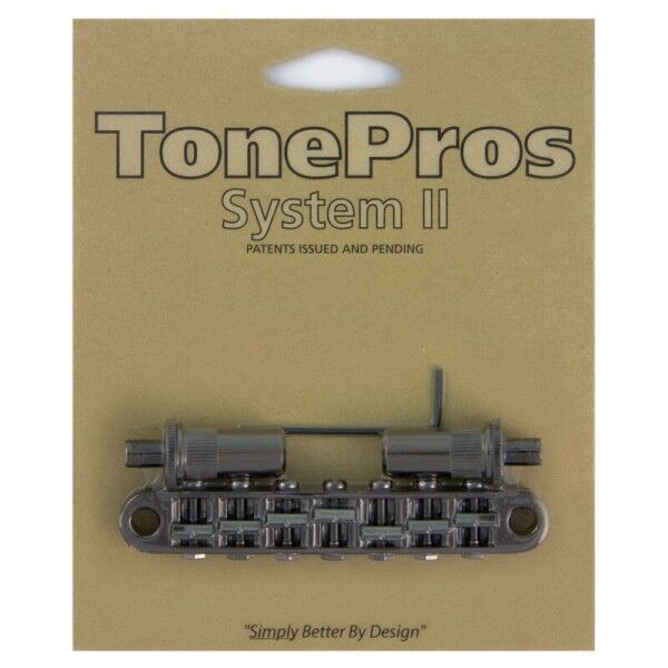 TonePros TP7 - 7-String Metric Tune-O-Matic Bridge (Large Posts / Notched Saddles)