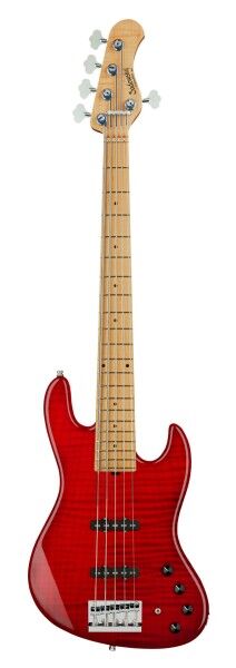 Sadowsky Custom Shop 21-Fret Standard J/J Bass, 5-String - Red Transparent High Polish - 23-4386