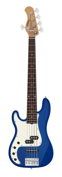 Sadowsky MasterBuilt 21-Fret Hybrid P/J Bass, Red Alder Body, Morado Fingerboard, 5-String, Lefthand - Ocean Blue Transparent Satin