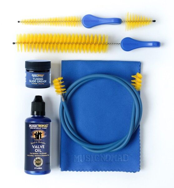 MusicNomad Premium Trumpet Cleaning & Care Kit, 6 pcs. (MN770) - incl. MN703, MN705, MN730, MN760, MN761 & Valve Casing Brush