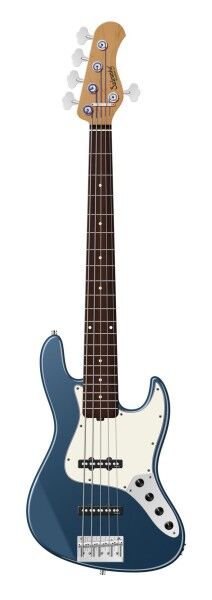 Sadowsky MasterBuilt 20-Fret Ultra Vintage J/J Bass, Red Alder Body, Morado Fingerboard, 5-String - Solid Dark Lake Placid Blue Metallic High Polish