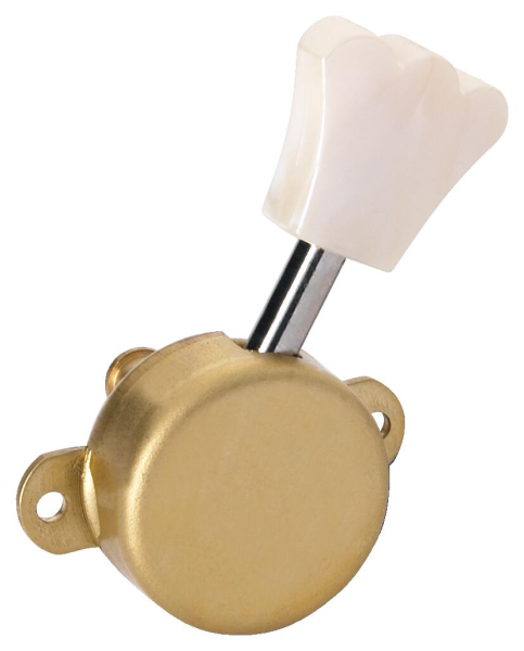 Framus Vintage Parts - Tuners with Pearloid Knob - Guitar Machine Heads, 6-in-Line, Bass Side (Left) - Brass
