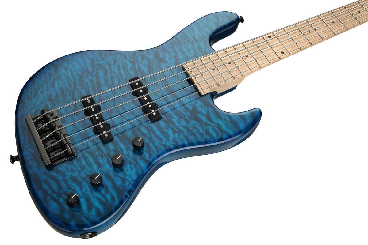 Sadowsky Custom Shop 21-Fret Standard J/J Bass, 5-String - Bora Blue Burst  Transparent High Polish - 21-04222