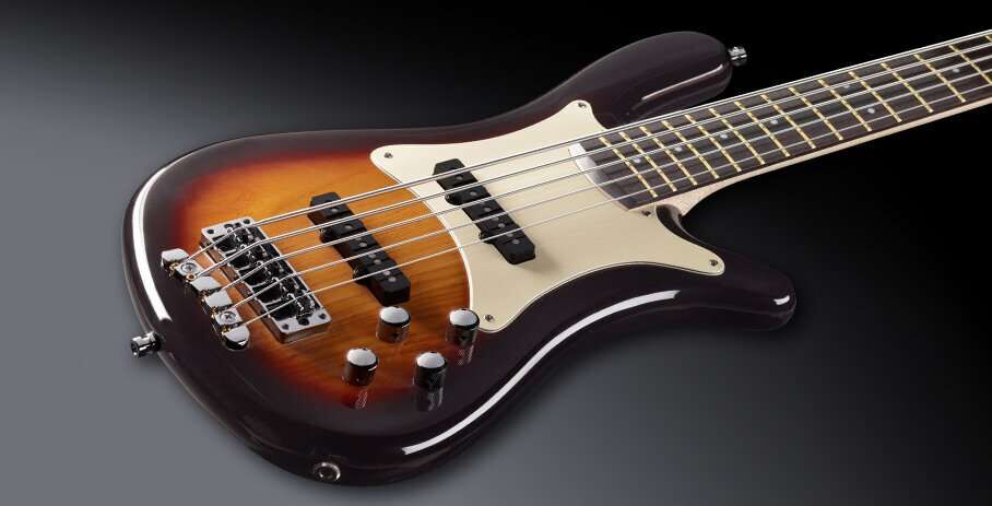 Warwick Teambuilt Pro Series Streamer CV, 5-String - Vintage Sunburst  Transparent High Polish