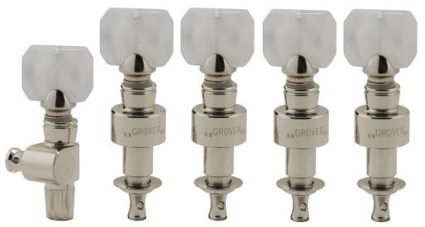 Grover 122 Series - Geared Banjo Pegs with Square Pearloid Button - 5 pcs.