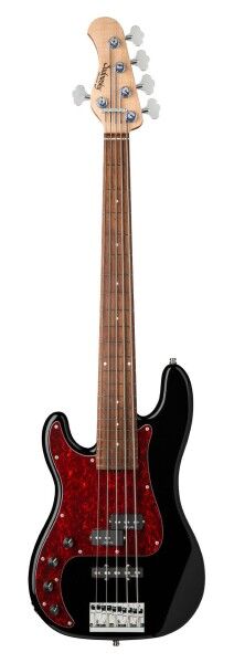 Sadowsky MetroLine 21-Fret Hybrid P/J Bass, Red Alder Body, 5-String, Lefthand - Solid Black High Polish