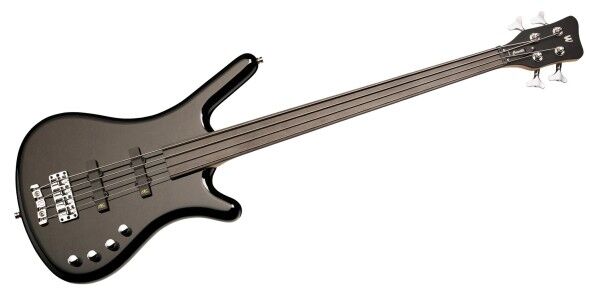 Warwick RockBass Corvette Basic, Medium Scale, 4-String, Fretless - Solid Black High Polish