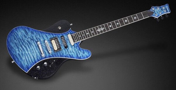 Framus Custom Shop Stevie Salas "Idolmaker" Signature - Bleached Blue Transparent High Polish / Solid Black Satin - 16-3327