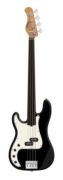 Sadowsky MasterBuilt 20-Fret Ultra Vintage P Bass, Swamp Ash Body, Tigerstripe Ebony Fingerboard, 4-String, Fretless, Lefthand - Solid Black Satin