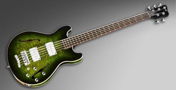 Warwick Masterbuilt Star Bass II Flamed Maple, 5-String - Green Blackburst Transparent High Polish