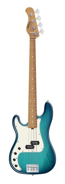 Sadowsky MasterBuilt 20-Fret Ultra Vintage P Bass, Swamp Ash Body, Roasted Maple Fingerboard, 4-String, Lefthand - Bora Blue Burst Transparent High Polish