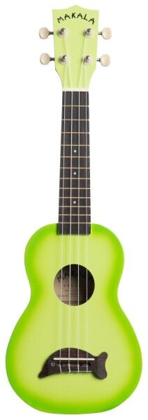 Makala Dolphin MK-SD-GRNBURST - Green Apple Burst Soprano Dolphin Ukulele, with Tote Bag