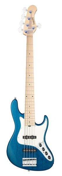 Sadowsky MetroLine 22-Fret Will Lee Artist Line Bass, Swamp Ash Body, Maple Fingerboard, 5-String - Ocean Blue Transparent Satin