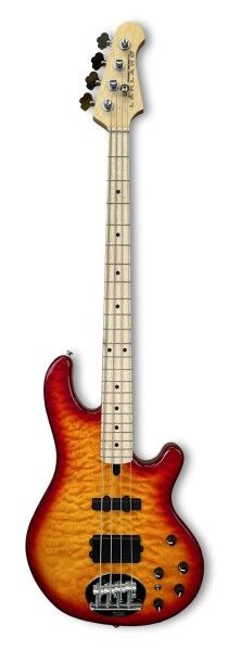 Lakland Skyline 44-02 Deluxe Bass, 4-String - Quilted Maple Top, Cherry Sunburst Gloss