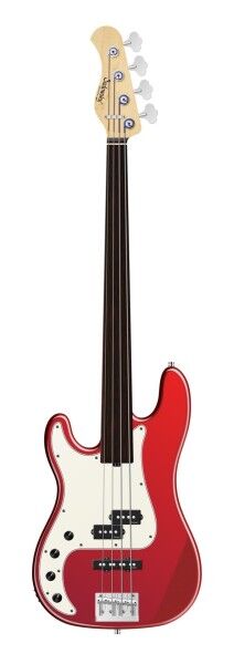 Sadowsky MetroLine 21-Fret Hybrid P/J Bass, Swamp Ash Body, Tigerstripe Ebony Fingerboard, 4-String, Fretless, Lefthand - Solid Candy Apple Red Metallic High Polish