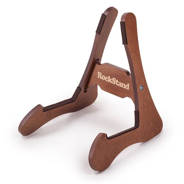 RockStand Ply Wood A-Frame Stand - for Acoustic Guitar & Bass - Dark Brown Finish