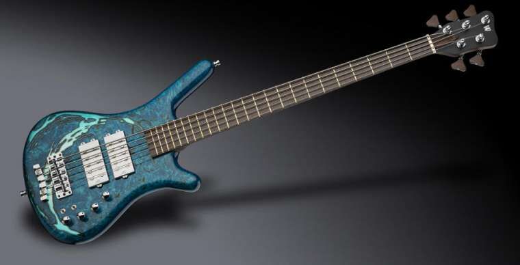 Warwick Custom Shop Streamer LX, 5-String - Bleached Turquoise Blue  Threadburst Transparent High Polish - 18-3954