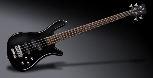 Warwick Teambuilt Pro Series Streamer LX, 4-String - Solid Black High Polish