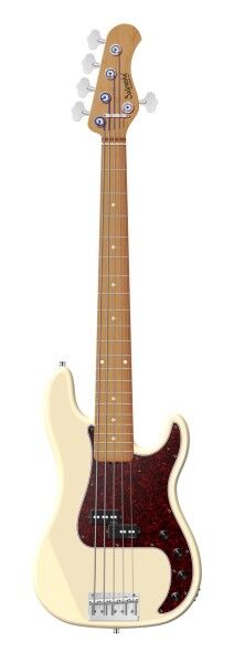 Sadowsky MasterBuilt 20-Fret Ultra Vintage P Bass, Swamp Ash Body, Roasted Maple Fingerboard, 5-String - Solid Olympic White High Polish