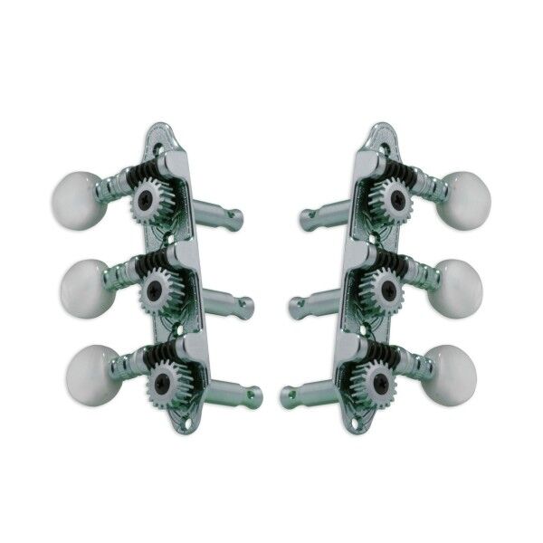Grover 608 Series - Sta-Tite Mini 3-On-A-Plate - Guitar Machine Heads, 3 + 3