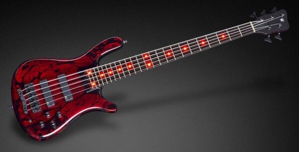Warwick Custom Shop Streamer Stage I, 5-String - Colorstorm Red on Black - 17-3368