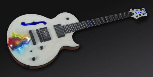 Framus Custom Shop AK 1974 Custom - White Transparent High Polish with Mandelbrot Artwork - 12-2266