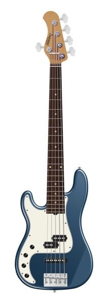 Sadowsky MasterBuilt 21-Fret Hybrid P/J Bass, Red Alder Body, Morado Fingerboard, 5-String, Lefthand - Solid Dark Lake Placid Blue Metallic High Polish