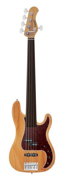 Sadowsky MasterBuilt 21-Fret Hybrid P/J Bass, Red Alder Body, Tigerstripe Ebony Fingerboard, 5-String, Fretless - Natural Transparent Satin