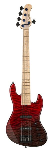 Sadowsky Custom Shop 21-Fret Standard J/J Bass, 5-String - Faded Red to Black Transparent High Polish - 21-4356