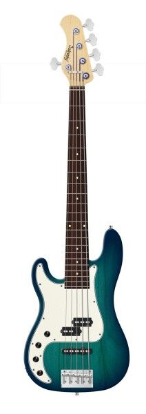 Sadowsky MetroLine 21-Fret Hybrid P/J Bass, Red Alder Body, Morado Fingerboard, 5-String, Lefthand - Bora Blue Burst Transparent Satin