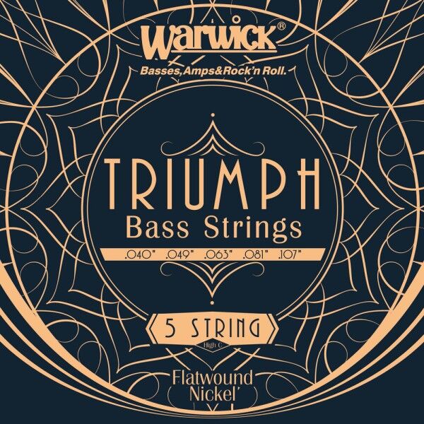 Warwick Triumph Bass String Sets, Flatwound Nickel - 5-String