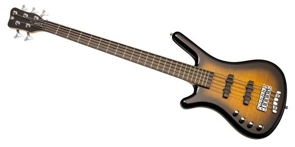 Warwick RockBass Corvette Classic, Lefthand, 5-String - Almond Sunburst Transparent High Polish