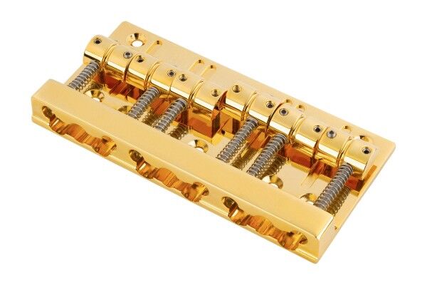 Sadowsky Parts - One Piece Quick Release Bridge SML & SMB Brass - 18 mm - 6 String - Gold