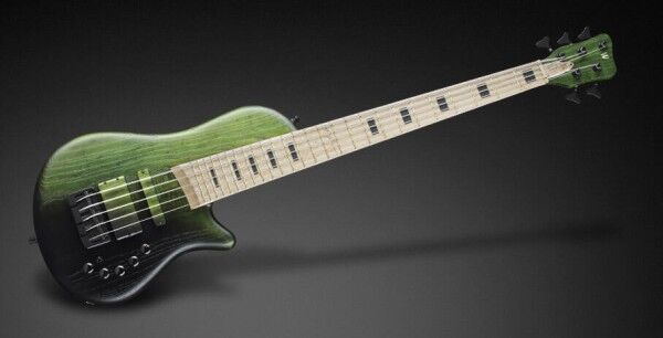 Warwick Custom Shop Thumb Singlecut, 5-String - Green/Black Transparent Satin - 15-2994