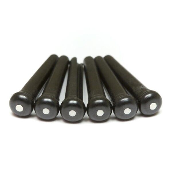 TUSQ LP-2122-60 - Traditional Style Bridge Pins, Black, White Inlay - Luthier's Pack, 60 pcs.